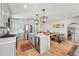 Well-lit kitchen with island seating, stainless steel appliances, and modern finishes at 949 Raleigh St # 2, Denver, CO 80204