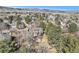 Aerial view showcasing a beautiful home with mature trees at 6406 Eagle Ct, Longmont, CO 80503