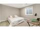 Cozy bedroom with soft carpet, large window, and a light color palette providing a restful retreat at 6406 Eagle Ct, Longmont, CO 80503