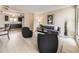 Comfortable living room featuring stylish furniture and decor adjacent to the kitchen at 11062 Hudson Ct, Thornton, CO 80233