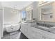 Beautiful bathroom with marble countertop, soaking tub, and double sink vanity at 8414 Bed Straw St, Parker, CO 80134