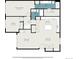 Floor plan showing the layout of the primary bedroom, bedroom, baths, kitchen, living room and dining area at 9318 Las Ramblas Ct # R, Parker, CO 80134