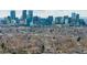 Panoramic view of a city skyline from a distance, showcasing the urban landscape with trees in foreground at 5242 Columbine Ln, Denver, CO 80221