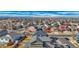 Panoramic aerial view showcasing neighborhood homes and meticulously landscaped streets at 5338 Potentilla St, Brighton, CO 80601