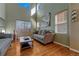 Comfortable living room with large windows, hardwood floors, and ample natural light at 5338 Potentilla St, Brighton, CO 80601