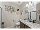 Bathroom features neutral walls, granite vanity and walk-in shower at 23539 E Ida Dr # C, Aurora, CO 80016