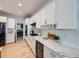 Bright kitchen features white cabinetry, stainless steel appliances, and stylish countertops at 1020 S Ammons Cir, Lakewood, CO 80226