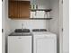 Efficient laundry area with modern washer and dryer, plus convenient storage space at 175 Westerly Blvd, Erie, CO 80516