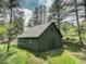 A charming outbuilding provides extra storage at 13190 Coyote Song Trl, Conifer, CO 80433