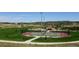Community tennis court and park with picnic shelter at 4992 Trails Edge Ln, Castle Rock, CO 80104