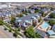 A stunning aerial view of the residential community featuring a pool and spacious landscaping at 4100 Albion St # 612, Denver, CO 80216