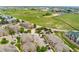 Overhead view of the residential area showcases the neighborhood's buildings, landscaping and community parking at 7440 S Blackhawk St # 7-303, Englewood, CO 80112