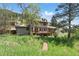 Back exterior featuring a beautiful wood deck with forest views at 1037 Wagonwheel Gap Rd, Boulder, CO 80302