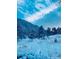 Winter landscape blankets the property with a picturesque mountain backdrop at 1037 Wagonwheel Gap Rd, Boulder, CO 80302