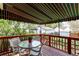 Inviting outdoor patio with awning, a table, and chairs, perfect for relaxing or dining al fresco at 1275 Niagara St, Denver, CO 80220