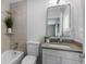 Bright bathroom with modern fixtures, shower and tub combination at 172 S Forest St, Denver, CO 80246