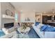 Modern living room featuring a fireplace, decorative accents, and contemporary furnishings at 307 W Charles St, Superior, CO 80027