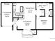 Detailed floor plan showing layout of kitchen, living room, dining room, bedroom, bath and covered patio at 1861 Mallard Dr, Superior, CO 80027