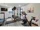 Modern home gym featuring a variety of exercise equipment for a complete workout at 9669 E Prentice Cir, Greenwood Village, CO 80111
