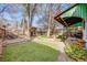 Beautiful backyard with lush artificial turf, a charming patio, and a greenhouse at 3361 W 29Th Ave, Denver, CO 80211