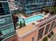 Aerial view of rooftop pool offering an outdoor oasis in the city at 1700 Bassett St # 1119, Denver, CO 80202