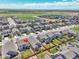 An aerial view displays the layout of this home and it's relationship to the adjacent properties at 27853 E 8Th Ave, Aurora, CO 80018