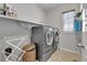 Well-equipped laundry room with modern appliances, storage space, and bright lighting for convenience at 27853 E 8Th Ave, Aurora, CO 80018