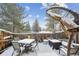 Cozy backyard patio furniture covered in snow at 10810 W 63Rd Ave # C, Arvada, CO 80004