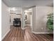 The basement is divided into an office area and a bathroom and features attractive and durable laminate floors at 14713 Josephine St, Thornton, CO 80602