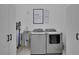 Well-organized laundry room with modern machines, a stainless steel sink, and a definition of laundry art piece at 6260 Lamar St, Arvada, CO 80003