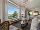 Cozy living room with bench seating and comfortable seating with natural light and large windows at 6405 Warriors Run, Littleton, CO 80125