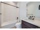 Well-lit bathroom with a shower and modern vanity at 454 Basin Daisy St, Castle Rock, CO 80104