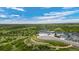 Aerial view of three luxury homes on a cul-de-sac, backing to a scenic community at 3459 Hotpepper Way, Castle Rock, CO 80108