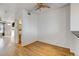 Dining area with hardwood floors and half bathroom at 9343 Amison Cir # 103, Parker, CO 80134