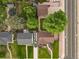 Bird's-eye view showcasing landscaping, well-manicured lawns and the neighborhood at 488 S Leyden St, Denver, CO 80224