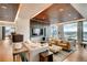 Comfortable lounge area featuring a fireplace, large screen TV, and plush seating at 1750 Wewatta St # 1825, Denver, CO 80202
