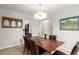 Well-lit dining room with a rustic wooden table, leather chairs, and artistic decor at 1633 S Trenton St, Denver, CO 80231