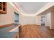Finished basement boasts wood-look tile flooring and convenient wet bar at 2240 Summitview Dr, Longmont, CO 80504