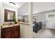 Stylish wet bar complements the spacious living room for entertaining and relaxation at 6248 E Mineral Pl, Centennial, CO 80112