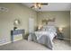 Cozy bedroom featuring a ceiling fan, carpet, and comfortable furnishings at 1747 High Plains Ct, Superior, CO 80027