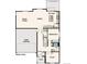 Floor plan of the main level featuring a kitchen, great room, dining area, and 2-bay garage at 1385 Bloom St, Brighton, CO 80601