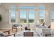 Bright living room with hardwood floors, comfortable seating, and expansive windows offering stunning views at 3485 Park Ridge Rd, Sedalia, CO 80135