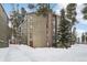 Exterior view of a multi-level building surrounded by snow-covered landscape and evergreen trees at 1173 Ski Hill Rd # 127, Breckenridge, CO 80424