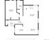 First floor layout featuring a spacious living room, kitchen, dining area, and bedroom at 790 N Clarkson St # 206, Denver, CO 80218