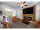 Open living area with a modern fireplace and stylish furnishings at 5475 Shoshone Dr, Longmont, CO 80504