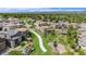Beautiful aerial view showcasing community amenities, green spaces and walking paths in a desirable neighborhood at 7033 E Lake Cir, Centennial, CO 80111