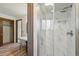 Modern bathroom with a glass-door shower and sleek fixtures at 1354 S Macon St, Aurora, CO 80012