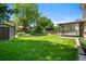 Well-kept backyard with lush green grass and mature landscaping at 6240 W 110Th Pl, Westminster, CO 80020