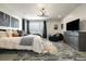 Well-lit main bedroom with plush bedding, modern décor, and a comfortable lounge area at 6603 Canyonpoint Rd, Castle Pines, CO 80108