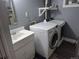 Bright laundry area with a sink, vanity, and washer/dryer at 17900 E Asbury Dr, Aurora, CO 80013